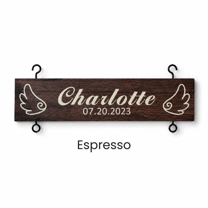 Memorial Add-On Name Slat | Angel Wing for a Child in Heaven - Canvasgiftco