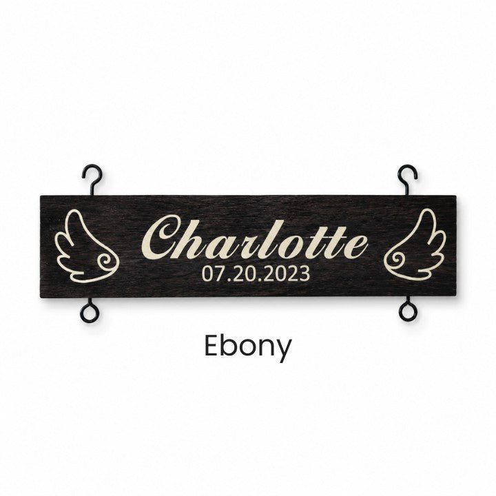 Memorial Add-On Name Slat | Angel Wing for a Child in Heaven - Canvasgiftco
