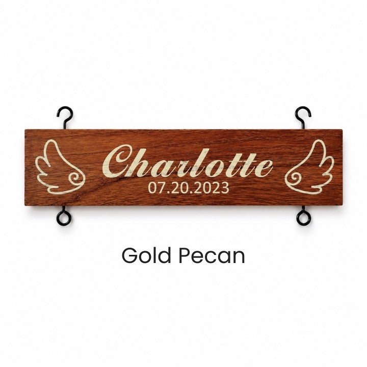 Memorial Add-On Name Slat | Angel Wing for a Child in Heaven - Canvasgiftco