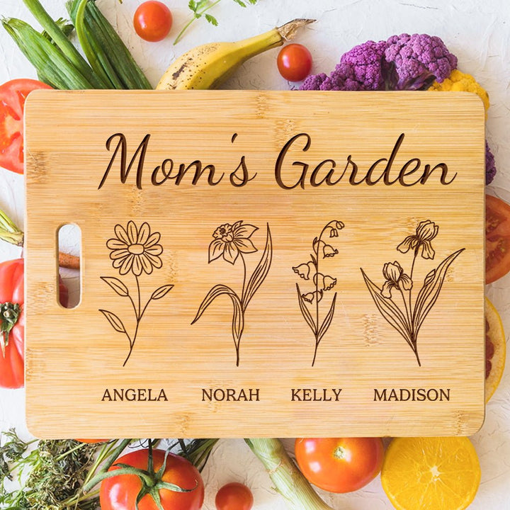 Mom's Garden is Her Children Customized Cutting Board - Canvasgiftco