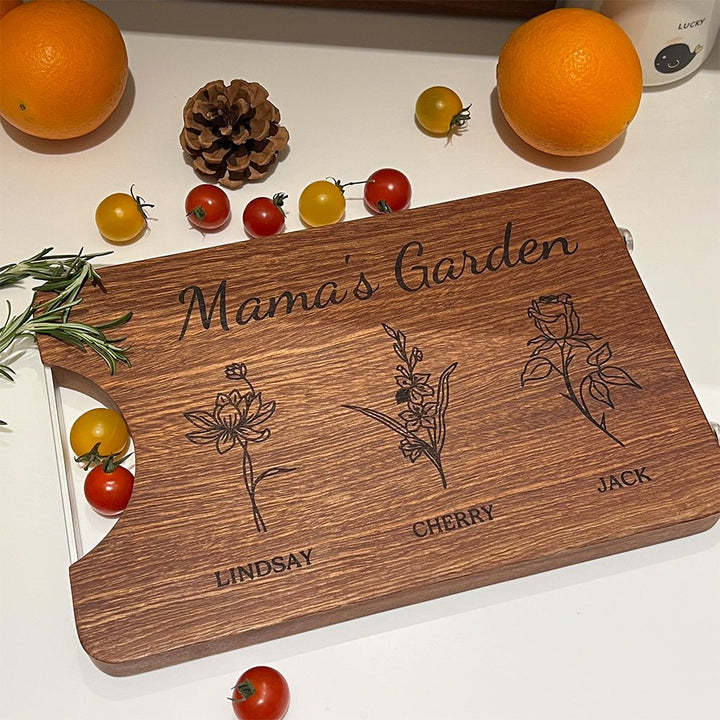 Mom's Garden is Her Children Customized Cutting Board - Canvasgiftco