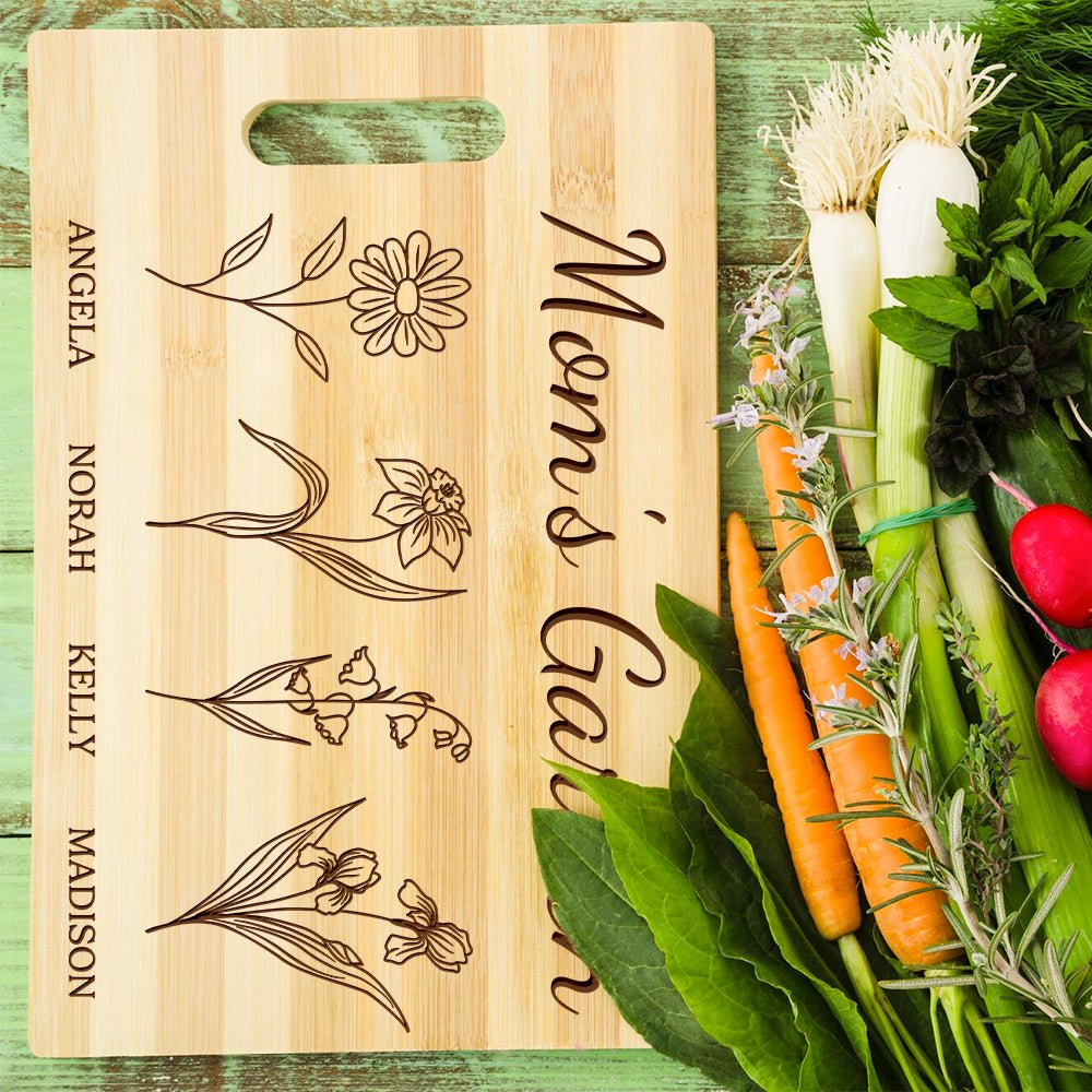 Mom's Garden is Her Children Customized Cutting Board - Canvasgiftco