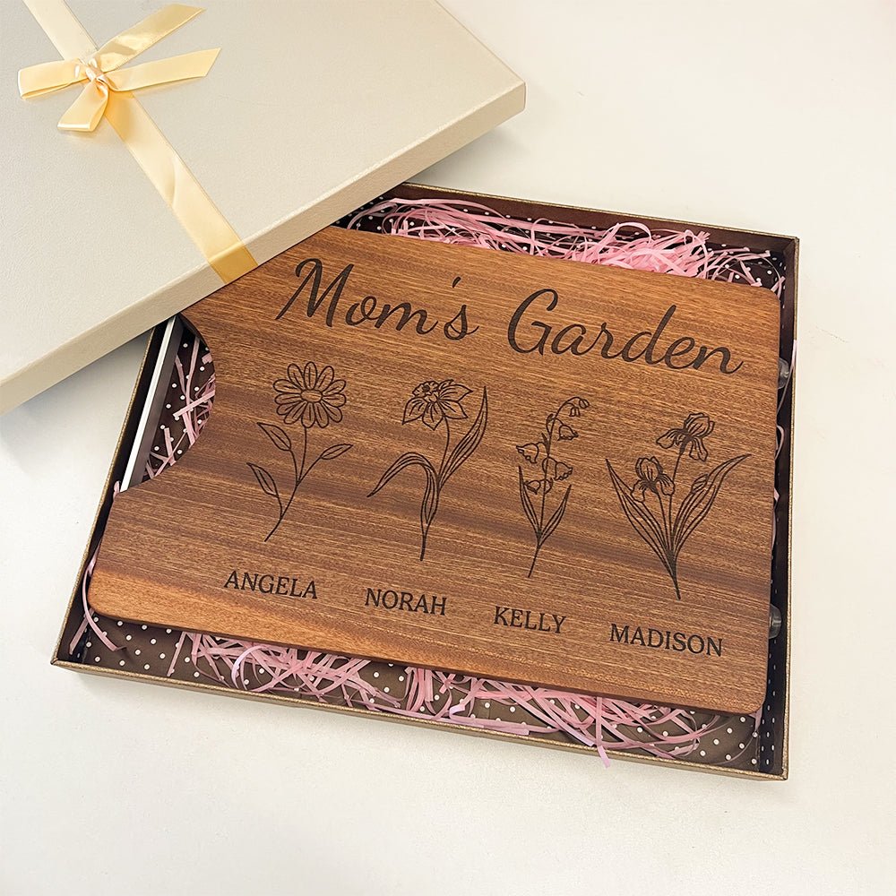 Mom's Garden is Her Children Customized Cutting Board - Canvasgiftco