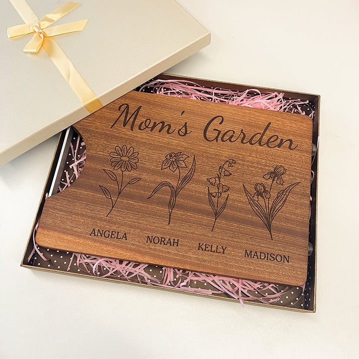 Mom's Garden is Her Children Customized Cutting Board - Canvasgiftco