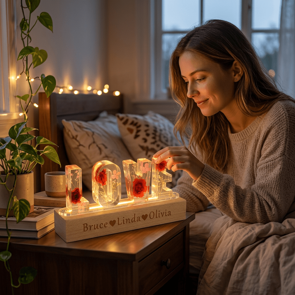 "Mom's Glow" Personalized Mother's Day Night Light-Handmade - Canvasgiftco