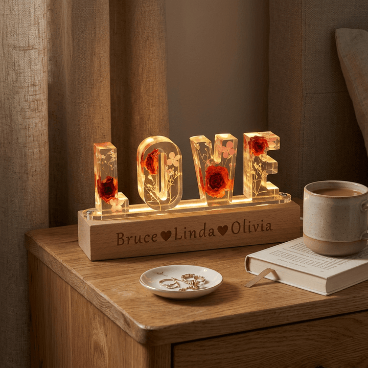"Mom's Glow" Personalized Mother's Day Night Light-Handmade - Canvasgiftco