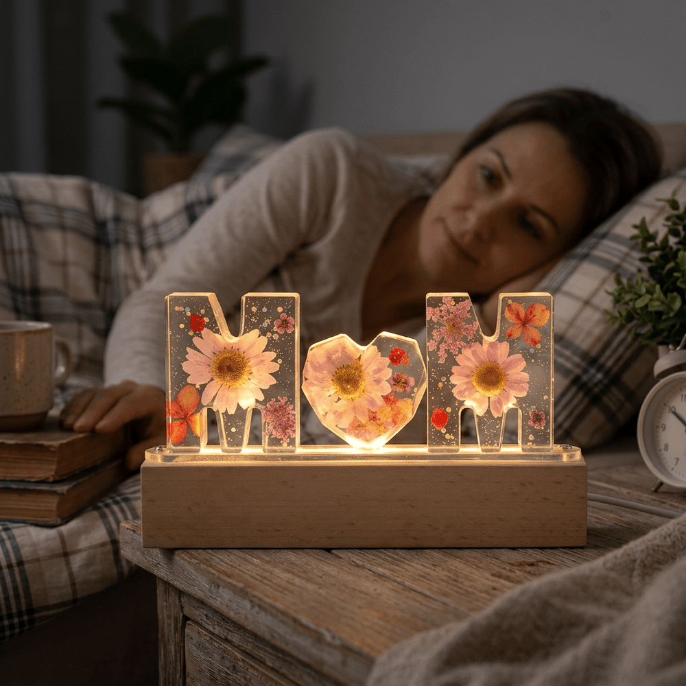 "Mom's Glow" Personalized Mother's Day Night Light - Handmade - Canvasgiftco