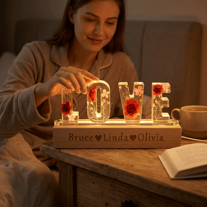 "Mom's Glow" Personalized Mother's Day Night Light-Handmade - Canvasgiftco