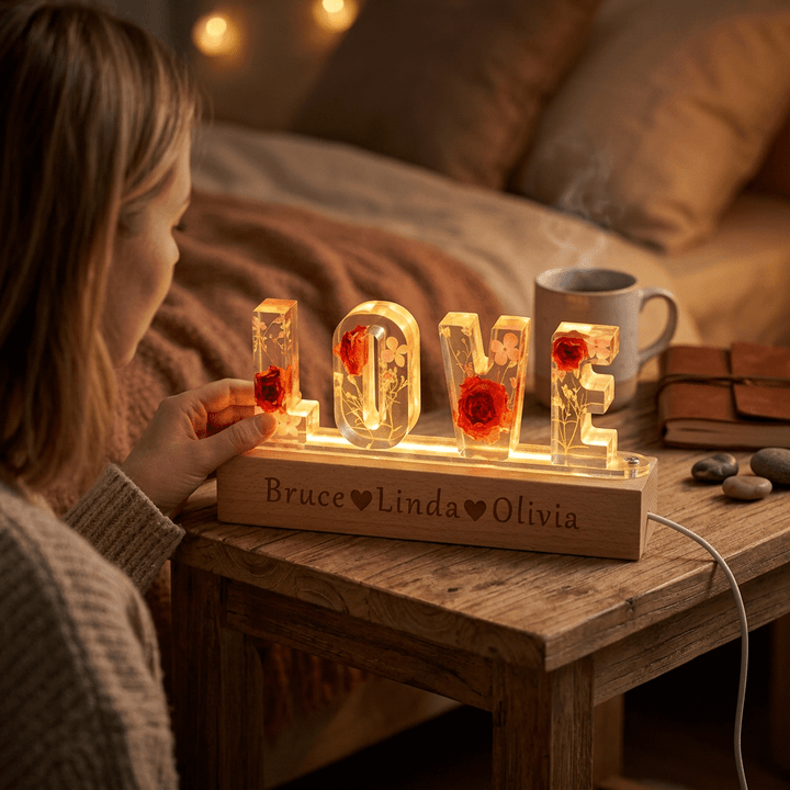 "Mom's Glow" Personalized Mother's Day Night Light-Handmade - Canvasgiftco