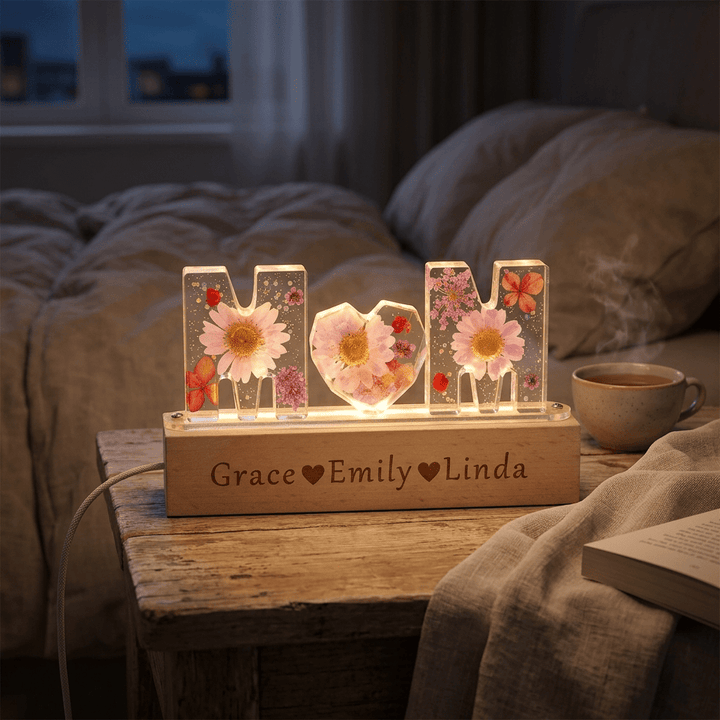 "Mom's Glow" Personalized Mother's Day Night Light-Handmade - Canvasgiftco