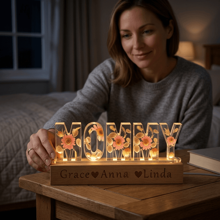 "Mom's Glow" Personalized Mother's Day Night Light-Handmade - Canvasgiftco