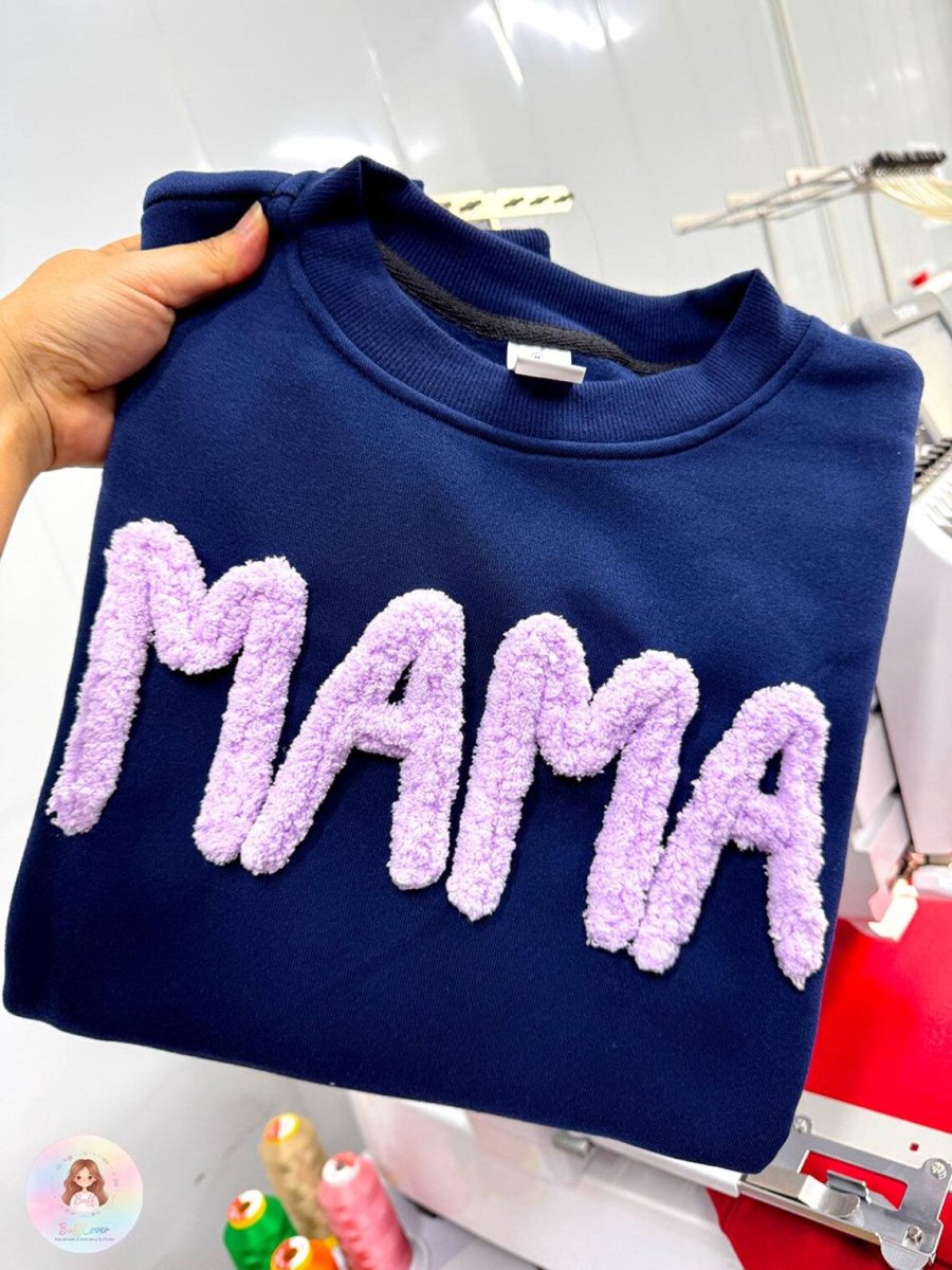 "Mom's Luxe" Personalized Chenille Embroidered Sweatshirt - Canvasgiftco