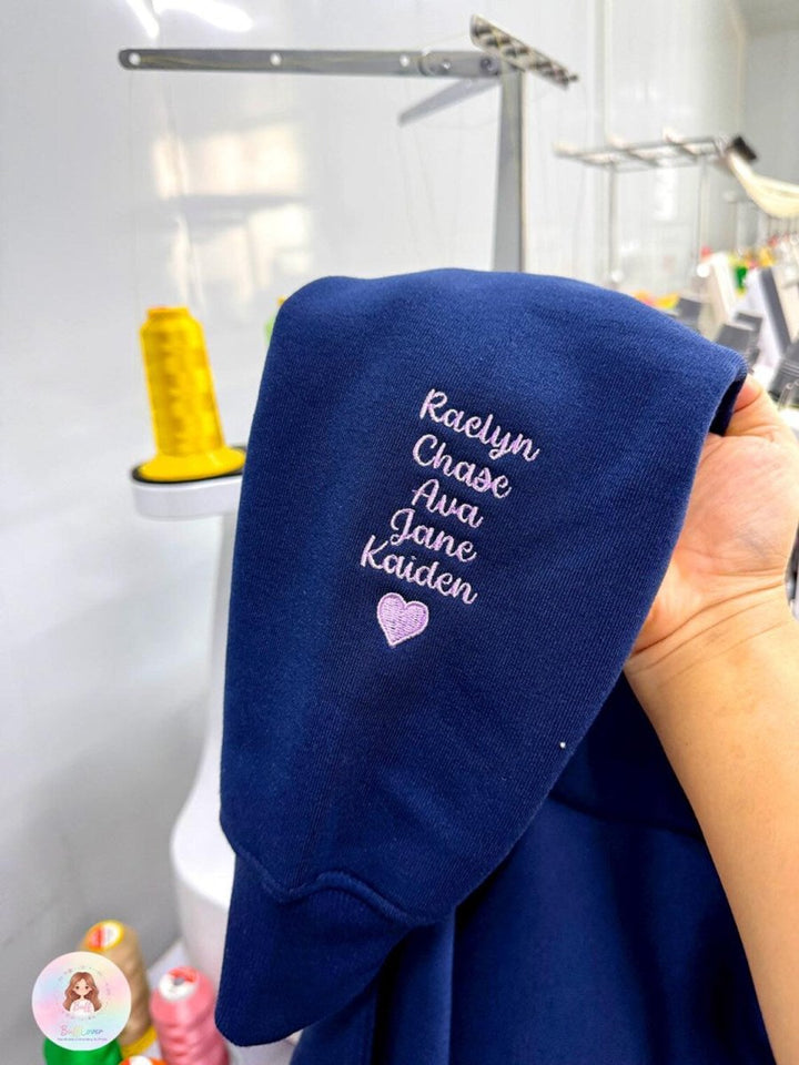 "Mom's Luxe" Personalized Chenille Embroidered Sweatshirt - Canvasgiftco