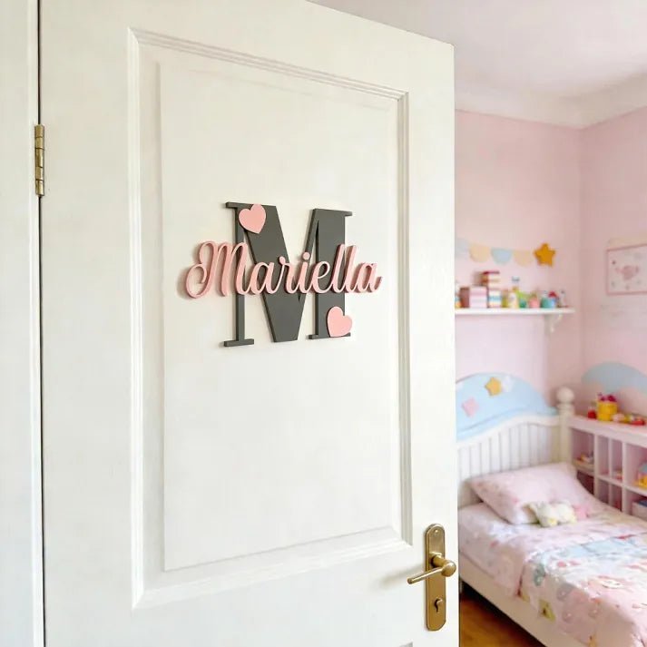 "My Initial, My Space" Personalized Monogram Bedroom Door Sign - Canvasgiftco