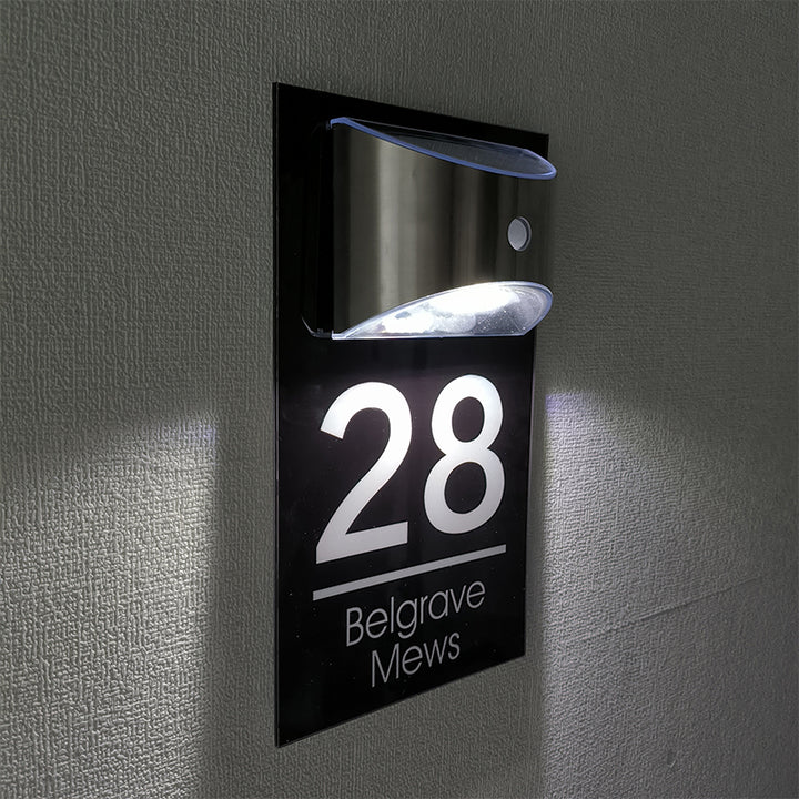 Personalized LED Solar House Number Sign