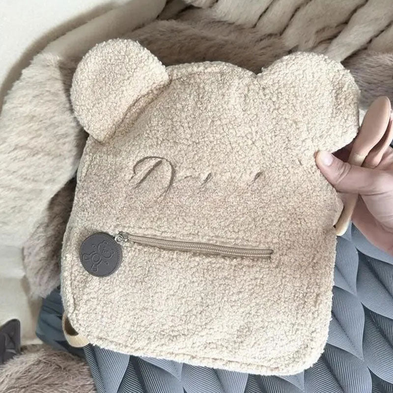 Personalised Fluffy Teddy Bear Kids Backpack - Canvasgiftco