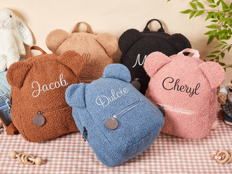 Personalised Fluffy Teddy Bear Kids Backpack - Canvasgiftco