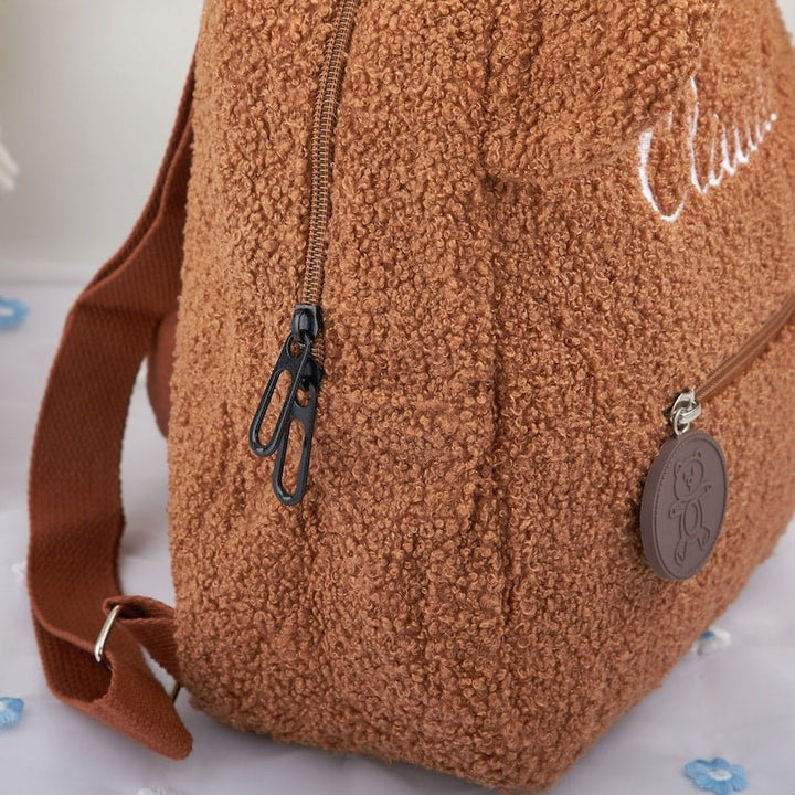 Personalised Fluffy Teddy Bear Kids Backpack - Canvasgiftco