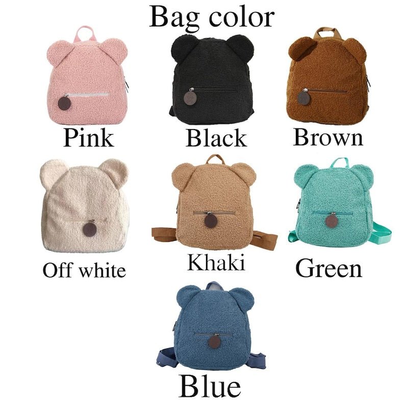 Personalised Fluffy Teddy Bear Kids Backpack - Canvasgiftco