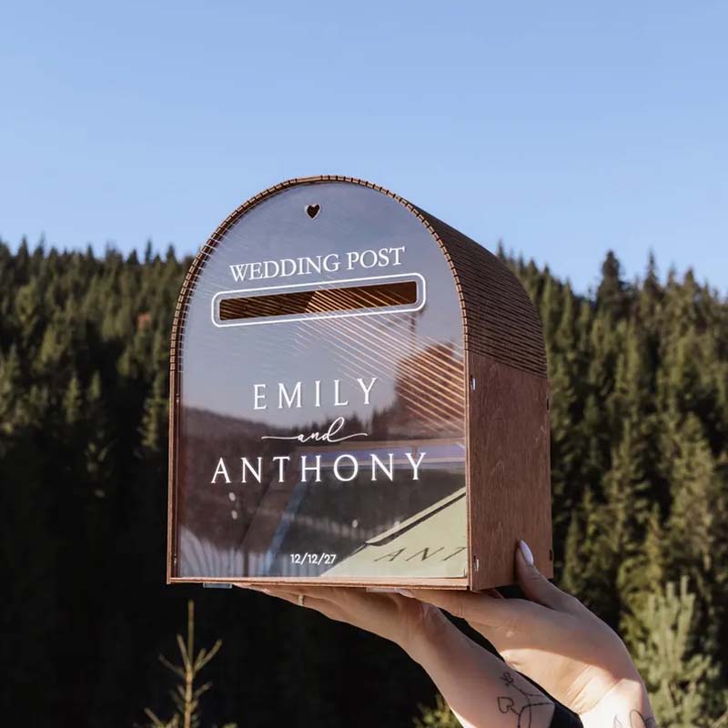 Personalised Wedding Reception Postcard Boxes - Canvasgiftco