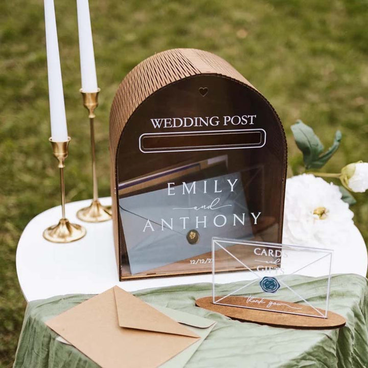 Personalised Wedding Reception Postcard Boxes - Canvasgiftco