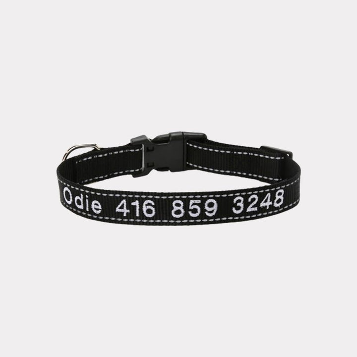 Personalized Adjustable Reflective Strip Dog Collar - Canvasgiftco