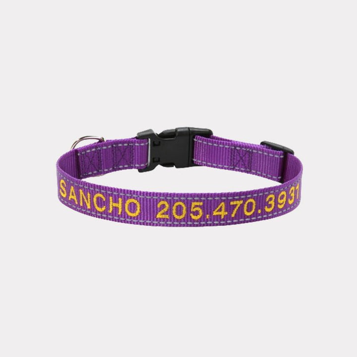 Personalized Adjustable Reflective Strip Dog Collar - Canvasgiftco