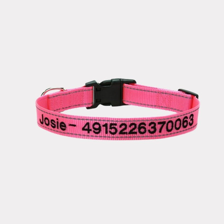 Personalized Adjustable Reflective Strip Dog Collar - Canvasgiftco