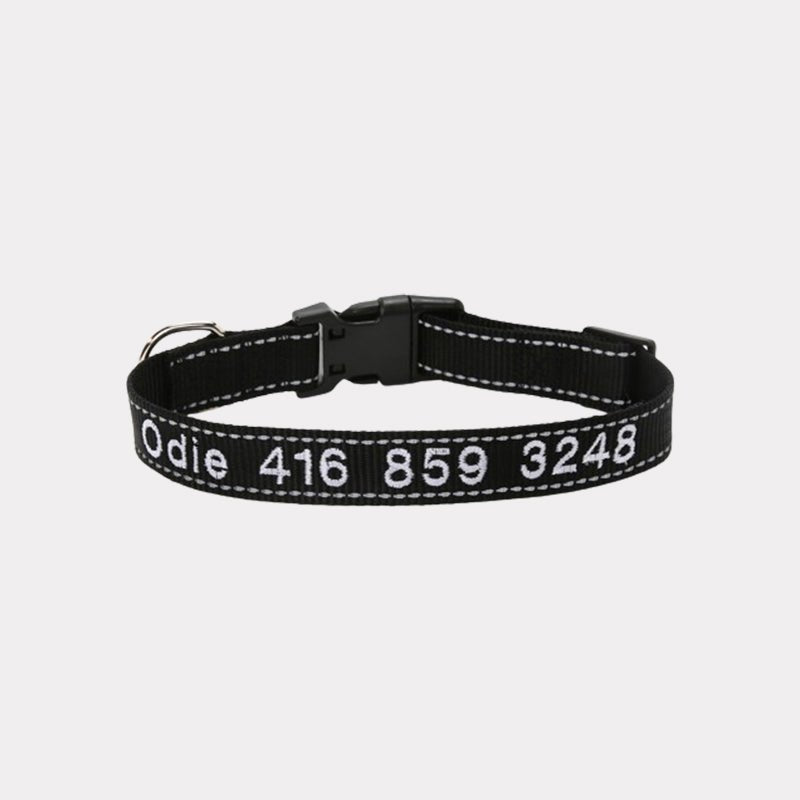 Personalized Adjustable Reflective Strip Dog Collar - Canvasgiftco