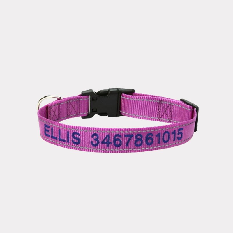 Personalized Adjustable Reflective Strip Dog Collar - Canvasgiftco
