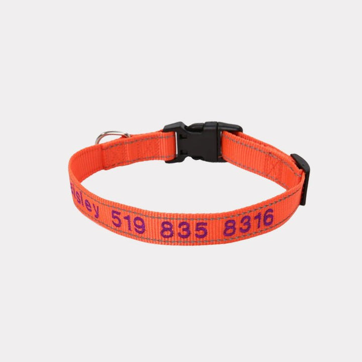 Personalized Adjustable Reflective Strip Dog Collar - Canvasgiftco