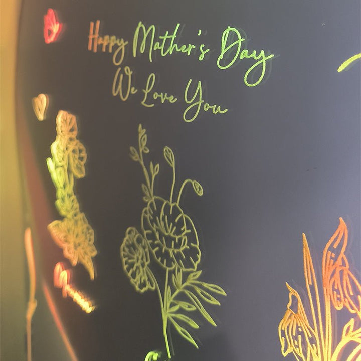 Personalized Birth Flower Mirror Lamp With Name - Canvasgiftco