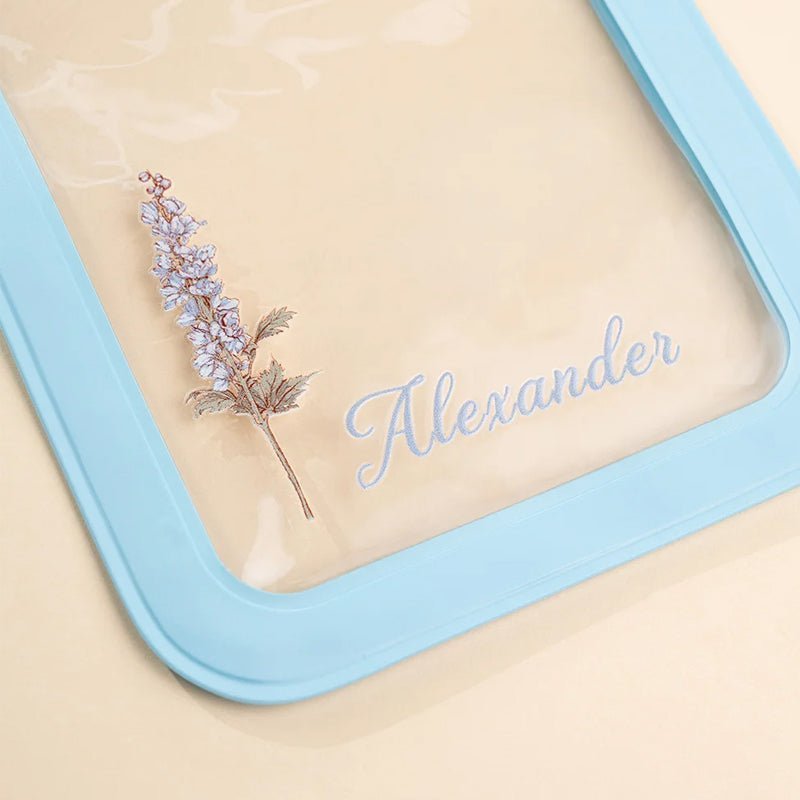 Personalized Birth Flower Waterproof Sealing Phone Pouch - Canvasgiftco