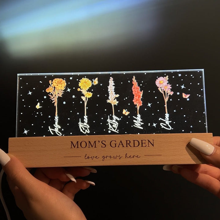 Personalized birthday flower night light, the best gift for mom on Mother's Day - Canvasgiftco