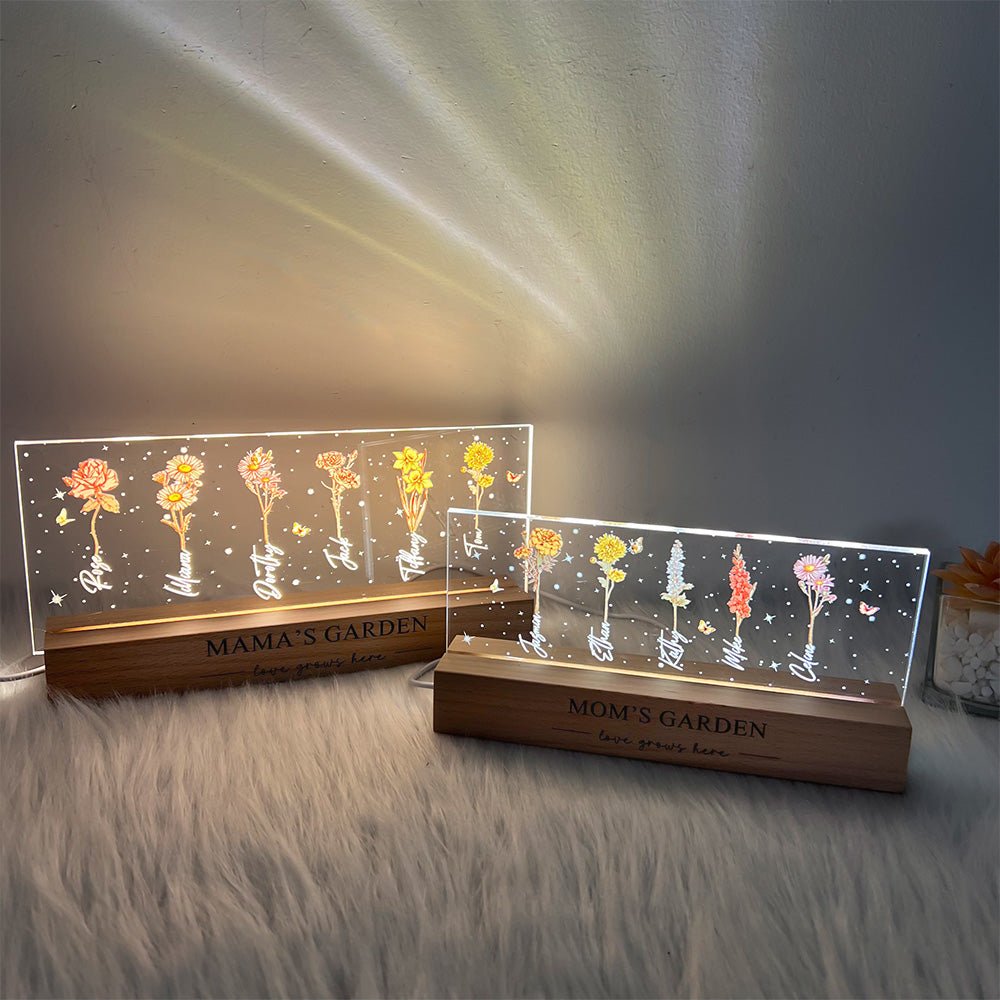 Personalized birthday flower night light, the best gift for mom on Mother's Day - Canvasgiftco