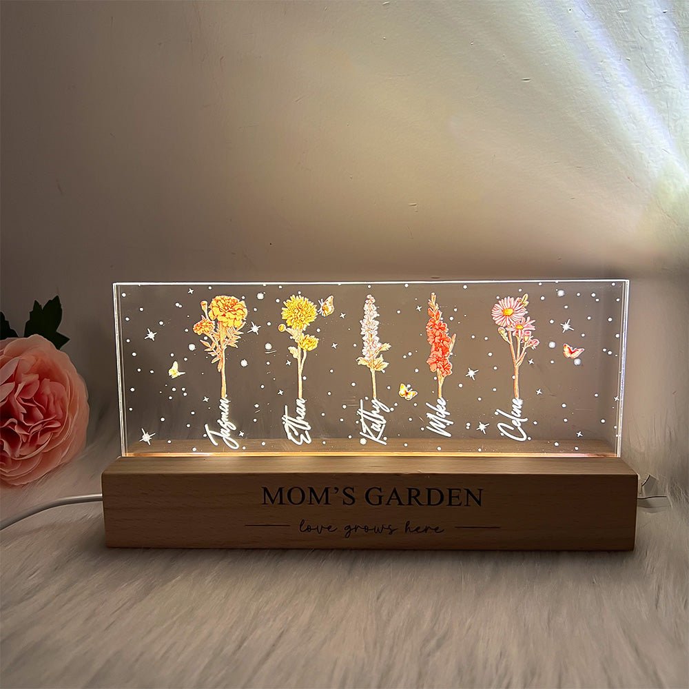 Personalized birthday flower night light, the best gift for mom on Mother's Day - Canvasgiftco