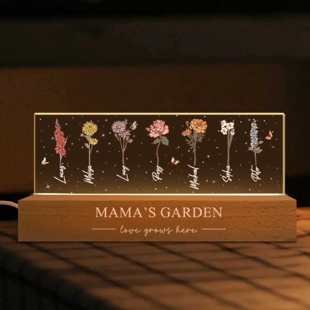 Personalized birthday flower night light, the best gift for mom on Mother's Day - Canvasgiftco