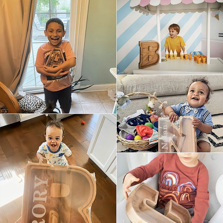Personalized Boys/Girls Piggy Bank-Wood Gift For Kids - Canvasgiftco