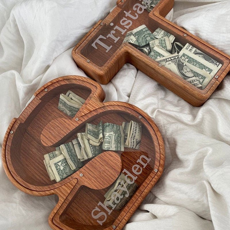 Personalized Boys/Girls Piggy Bank-Wood Gift For Kids - Canvasgiftco