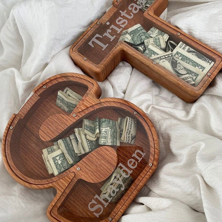 Personalized Boys/Girls Piggy Bank-Wood Gift For Kids - Canvasgiftco