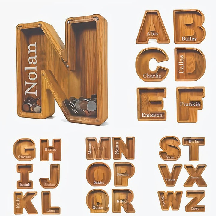 Personalized Boys/Girls Piggy Bank-Wood Gift For Kids - Canvasgiftco
