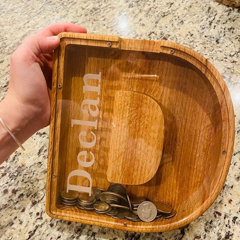 Personalized Boys/Girls Piggy Bank-Wood Gift For Kids - Canvasgiftco