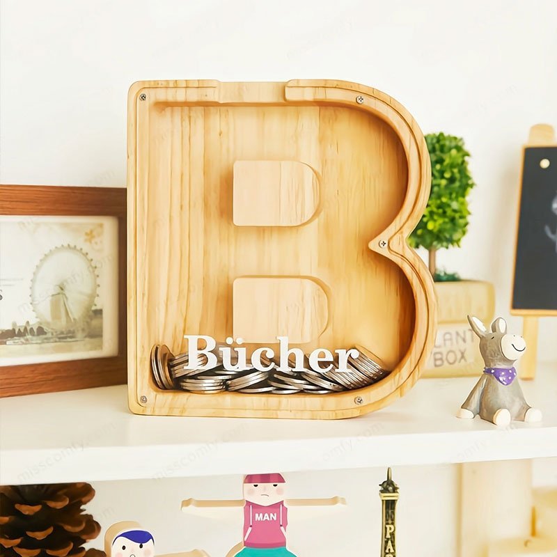 Personalized Boys/Girls Piggy Bank-Wood Gift For Kids - Canvasgiftco