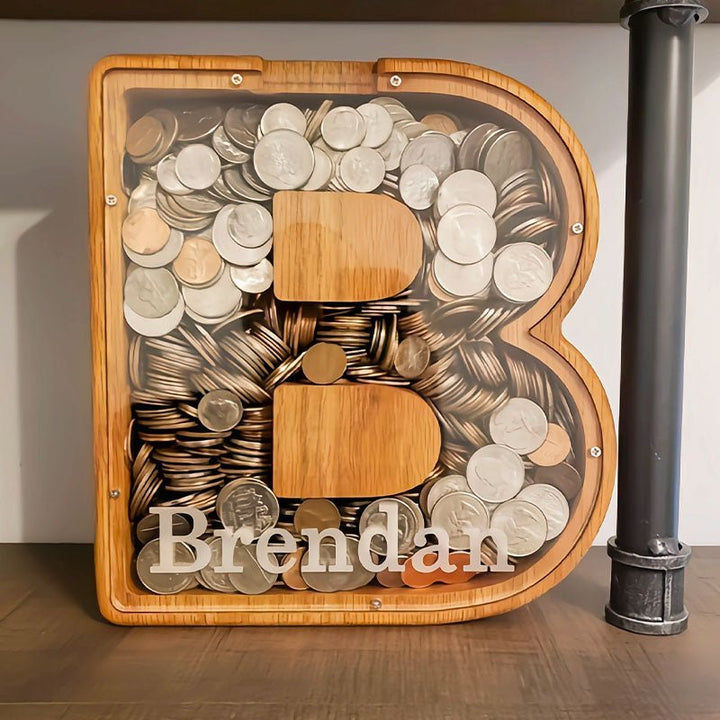 Personalized Boys/Girls Piggy Bank-Wood Gift For Kids - Canvasgiftco