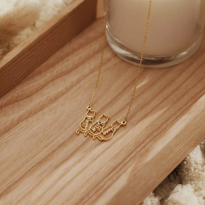Personalized Cat Name Necklace - Surprise Gift for Cat Lovers - Canvasgiftco