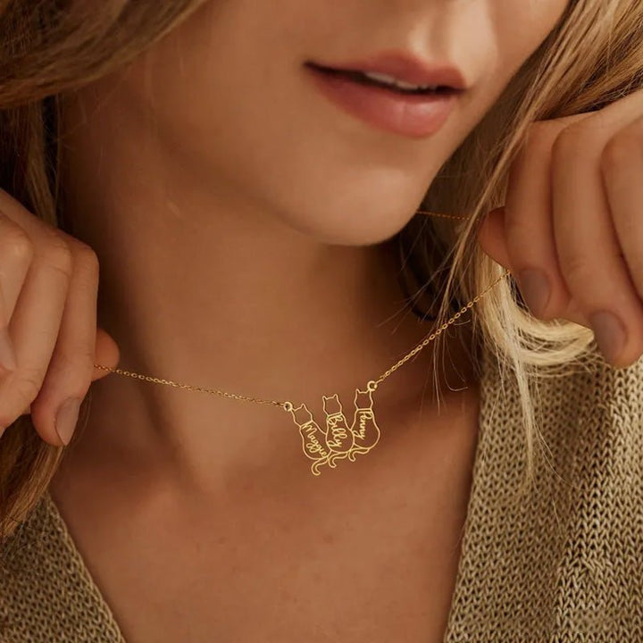 Personalized Cat Name Necklace - Surprise Gift for Cat Lovers - Canvasgiftco