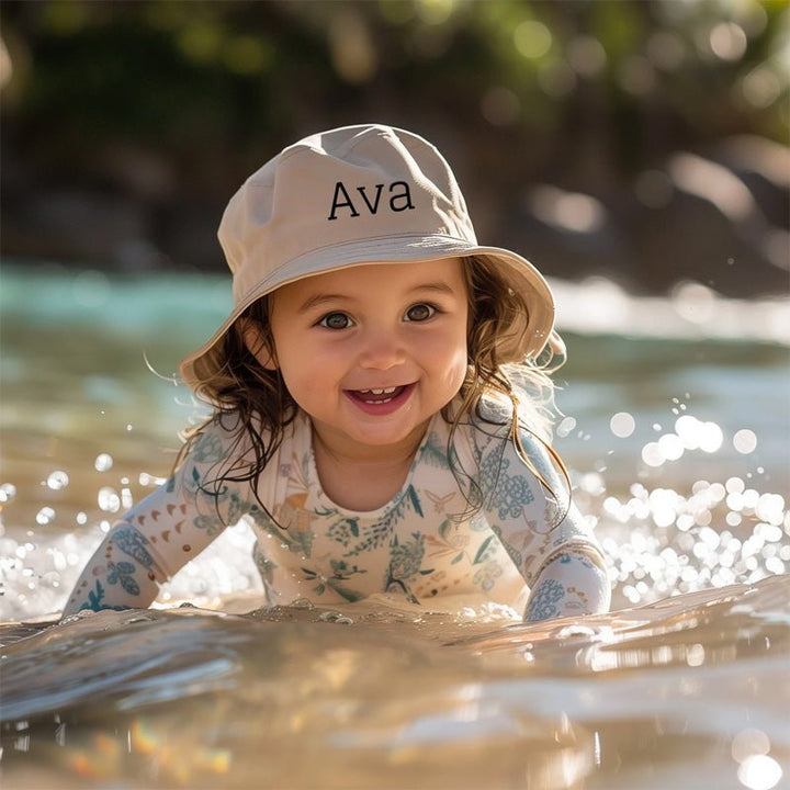 Personalized Children's Name Sun Hat - Suitable For Children Aged 2-7 - Canvasgiftco