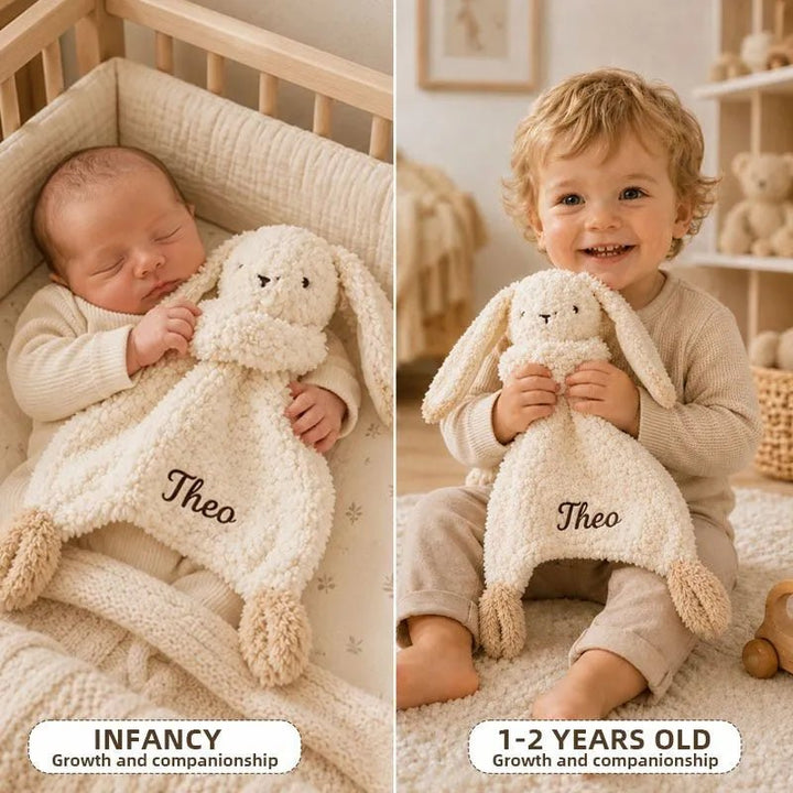 Personalized Cream Animal Baby Lovey Blanket - Canvasgiftco