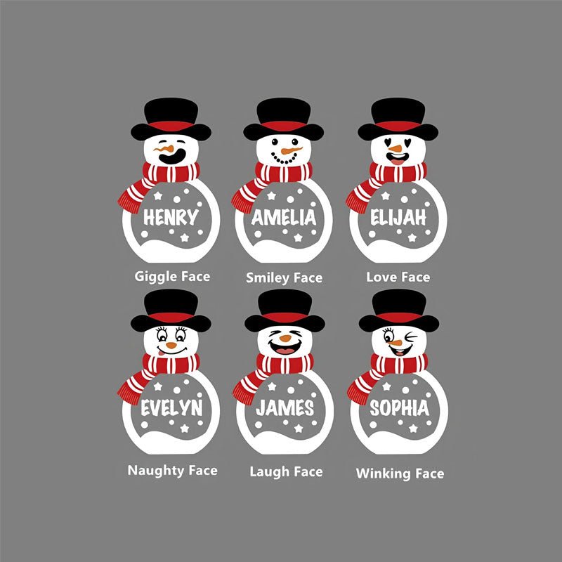 Personalized Cute Snowman LED Light Wooden Ornament - Canvasgiftco