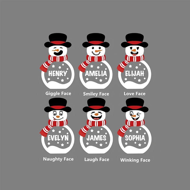 Personalized Cute Snowman LED Light Wooden Ornament - Canvasgiftco